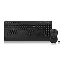 ACT Kit Clavier et Souris sans Fil - AZERTY (FR) - Souris et Clavier sans Fil pour Ordinateur et Ordinateurs Portables - Souris DPI 1600 - Fabriqués à partir de Matériaux Recycles - Compatible Mac et