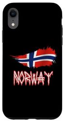 Carcasa para iPhone XR Diseño de bandera de estilo nórdico antiguo de Noruega