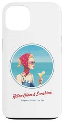 Fille rétro sur la Plage – Ambiance Estivale des années 50 Coque pour iPhone 13