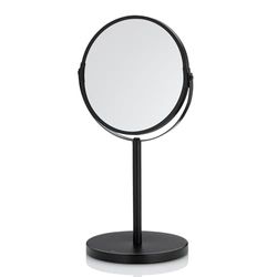 kela Elias staande spiegel, Ø 17 cm, metaal, zwart, reflecterend oppervlak, 1/3 x vergroting, 20674