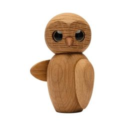 Spring Copenhagen Wise - Dekorative Holz-Eule | Holzfigur | 4 x 3 x 7 cm | Heimdekoration | Bücherregal-Schmuck | Holz (FSC-Eiche) | Holzfigurinen Kollektion | Design Von Chresten Sommer