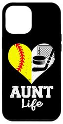 Aunt Life Heart Funny Softball Hockey Aunt Case for iPhone 12 Pro Max