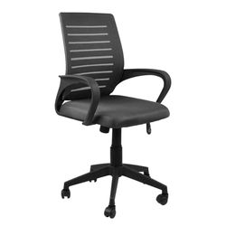 WeHome Ergonomic Futura krzesło biurowe 62 x 60 x 95-105 cm, krzesło biurowe z podłokietnikami, wyściełane siedzisko, obrót o 360°, regulacja wysokości, podstawa z kółkami (czarny)