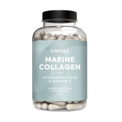 Omnia Marine Collagen Capsules 1200mg, Premium Skin, Hair & Nail Health Support for Women & Men, Enriched with Type I Collagen, Hyaluronic Acid & Vitamin C, High-Potency Formula, UK Made -120 Capsules