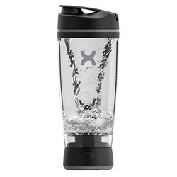 PROMiXX Originele Shaker Fles - Werkt op batterijen voor luchtige proteïneshakes - BPA vrij, inhoud fles 600ml (zwart)