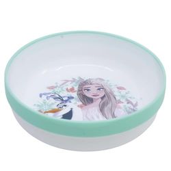 Cuenco infantil reutilizable bicolor con base antideslizante de Frozen