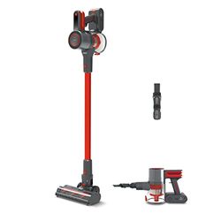 Polti Forzaspira D-Power SR510, cordless vacuum cleaner, 2 in 1, with digital display, ECO program, autonomy up to 40 min, for floors and carpets, red/grey