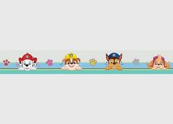 Paw Patrol Var lycklig barnrum självhäftande kant, väggklistermärken, av AG design 500 x 14 cm | AWBD 8013