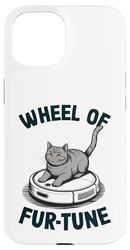 Wheel Of Fur-Tune Cat On Robot Vacuum Cleaner Cat Case for iPhone 15