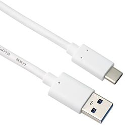 PremiumCord USB-C till USB 3.0 anslutningskabel 3 m, SuperSpeed datakabel upp till 10 Gbit/S, anslutning upp till 3 A, USB 3.1 generation 2 typ C-kontakt, färg vit, längd 1 m