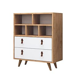WELL HOME MOBILIARIO & DECORACIÓN Wygodna, 100% płyta wiórowa powlekana melaminą, Kolor Ciemny dąb Beton