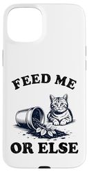 Feed Me Or Else Plante pour Chat Chaton Plantes Amoureux des chats Coque pour iPhone 15 Plus