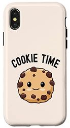 Carcasa para iPhone X/XS Cookie Time, lindas galletas con chispas de chocolate, comida kawaii