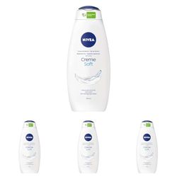 NIVEA Creme Soft Bagno Crema da 750 ml, Bagnoschiuma Idratante con Prezioso Olio di Mandorla Naturale, Bagnoschiuma Cremoso dalla Fragranza Delicata (Confezione da 4)