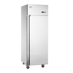 VEVOR Refrigerador Comercial de 570 L, Refrigerador Vertical de Una Sola Puerta, Refrigerador de Acero Inoxidable con Descongelación Automática con 3 Estantes, -2~+8 °C, 4 Ruedas, 730 x 850 x 2110 mm