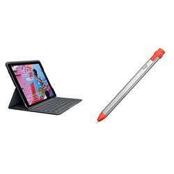 Logitech Slim Folio - custodia con tastiera per iPad (7a gen - 2019 | 8a gen - 2020 | 9a gen - 2021) Crayon - matita digitale per tutti gli iPad (versioni 2018 e successive) - ITA QWERTY