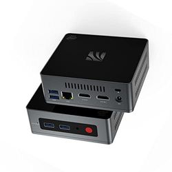 KUYIA Mini PC Desktop Computer Micro PC Windows 10 8GB RAM 128G SSD Celeron J4125(up to 2.7GHz) Processor Supports 4K HD Dual HDMI WiFi (2.4G+5.8G) Ethernet 1000M USB 3.0X4 BT4.0