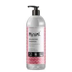 Miniml Natural Hair Shampoo Eco Friendly – 1L Bottle Pink Grapefruit and Aloe Vera Men and Womens Sensitive Scalp and Skin Cruelty Free Vegan Shampoo - For Greasy, Curly, Dry and Dandruff Hair