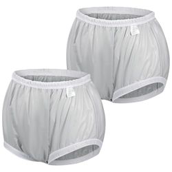 Carer 2 Pièces Couvre-Couches pour Adultes pour Incontinence Sous-Vêtements Imperméables Antifuites Lavables Réutilisables Unisexes Gris Taille S