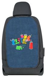 Walser Protection de Dossier de Voiture, Protection de siège arrière Enfants Graffiti, Protection de marchepied Anti-salissures, Dos 62x40cm Bleu