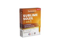 Santarome - Sublime Soleil 2 en 1 - Autobronzant & Préparateur Solaire - Complément alimentaire solaire - Caroténoïdes & Plantes - 20 ampoules - Goût Passion Mangue - France