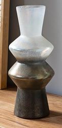 JARRON FORMAS GEOMETRICAS VIDRIO DEGRADADO ORO 31 CMS. 13dx31 cms