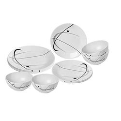 BRUNNER Serenade 12-Piece Melamine Crockery Set Non-Slip