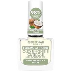 Deborah Milano - Olio Formula Pura Trattamento Unghie e Cuticole, con Ingredienti Naturali e Olio Biologico di Cocco, Nutre e Ammorbidisce la Pelle in Eccesso, 8.5 ml