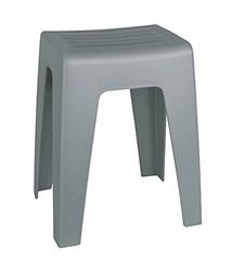 Wenko Taburete baño Kumba gris - Taburete, asiento-taburete, taburete de salón, Polipropileno, 38 x 47 x 32 cm, Gris