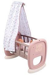 Smoby 220373 - Baby Nurse, wieg met luifel tot 42 cm, (pop niet inbegrepen), afmetingen: 46,9x27,2x68,7 cm, vanaf 18 maanden