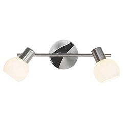 BRILLIANT lamp Tiara spot buis 2-bladig ijzer/wit | 2x D45, E14, 40W, geschikt voor vallampen (niet inbegrepen) | Schaal A ++ tot E | Hoofden draaien