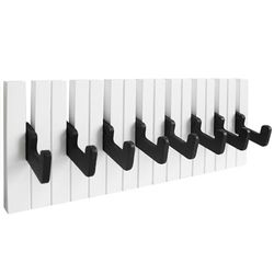 RICOO Perchero de Pared, Gancho de Ropa para Niños, WM1886-M, Diseño Elegante, Blanco y Negro, Perfecto para Cualquier Habitación, 39x15x2cm