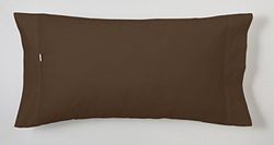 ESTELIA - Funda de almohada de algodón peinado kleur chocolade - 45 x 110 cm - 100% algodón - 200 hilos gramage: 125