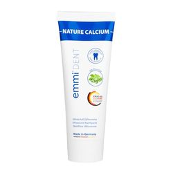 emmi®-dent Dentifrice à Ultrasons "Nature Calcium" I Avec Supplément de Calcium I Idéal pour dents et Gencives Sensibles I Sans fluor, Microplastiques, Nanomatériaux I Vegan, Sans Gluten I 1x75 ml