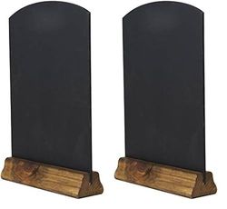 Chalkboards UK WC124F Table Top Chalkboard with Plinth, Wood, Rustic Brown, A4, 31 x 21 x 4 cm (Pack of 2)
