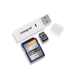 Integral - Lecteur de Cartes Mémoire USB 2.0 microSD et SD (HC/XC)