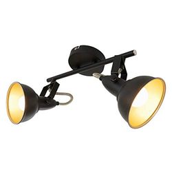 BRILONER - Candeeiro de teto, design retro/vintage, iluminação de sala de estar, casa, 2 x E14, 40 W, candeeiro de teto, holofotes LED interior teto, candeeiros de teto quarto, 55,4 x 10 x 18,1 cm,