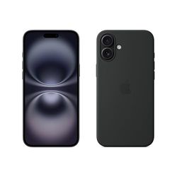 Apple iPhone 16 Plus (128 GB) - Zwart + Siliconenhoesje met MagSafe - Zwart