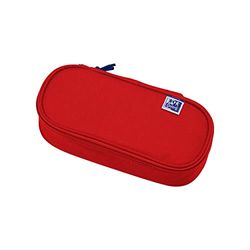 Oxford Estuche Ovalado para niñas y niños con portalápices Duradero Rojo