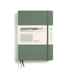 LEUCHTTURM1917 365491 Carnet de notes Medium (A5), Couverture rigide, 251 pages numérotées, Olive, Quadrillé