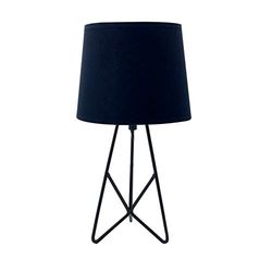 LUSSIOL Candeeiro de mesa Sabine, candeeiro decorativo de metal, 40 W, preto, ø 18 x 33 cm