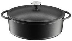 Assador de indução WMF 30 x 23,5 cm, panela 5,0 l, panela, ferro fundido esmaltado, adequado para forno