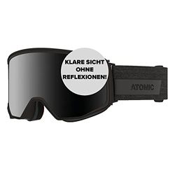 Atomic Four Q Stereo, Maschera da Sci all-Mountain, per giornate Soleggiate, con 2 Lenti incl, Sistema Quick Click Unisex-Adult, Nero, Large Fit