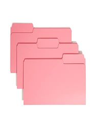 Smead SuperTab - Carpeta de archivos, pestaña de corte de 1/3 de gran tamaño, tamaño carta, rosa oscuro, 12 por paquete (11819)