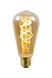 Lucide LED Bulb - Filament lamp - diametro 6,4 cm - LED Dimb. - E27-1x5W 2200K - Amber, 1 x 1 x 14.6 cm