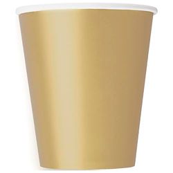 Unique 33246EU - Plasticvrije Paperien Bekers - 266 ml - Goud Kleur - 14 Stuks (Pak van 1)