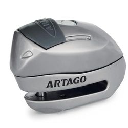 Artago 24S.6 m Cadeado para moto sem / com alarme Don't Touch 120 dB, LED escuro, mais impermeável, pilha longa duração, anti-roubo mota disco fechadura tampa deslizante, pinça de bloqueio 6 mm
