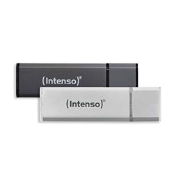 Intenso Alu Line - Chiavetta USB 2.0, 2 x 32 GB, colore: Argento & Antracite