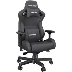 Anda Seat Kaiser Chaise Gaming Pro - Fauteuil Gamer Ergonomique en Cuir avec Support Nuque et Coussin Lombaire, Fauteuil Gaming Confortable pour Bureau et Jeux Vidéo, Noir