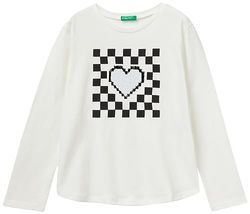 United Colors of Benetton Camiseta M/L 3096c10ds, Camiseta Niñas, Blanco (Bianco Latte 074), XL